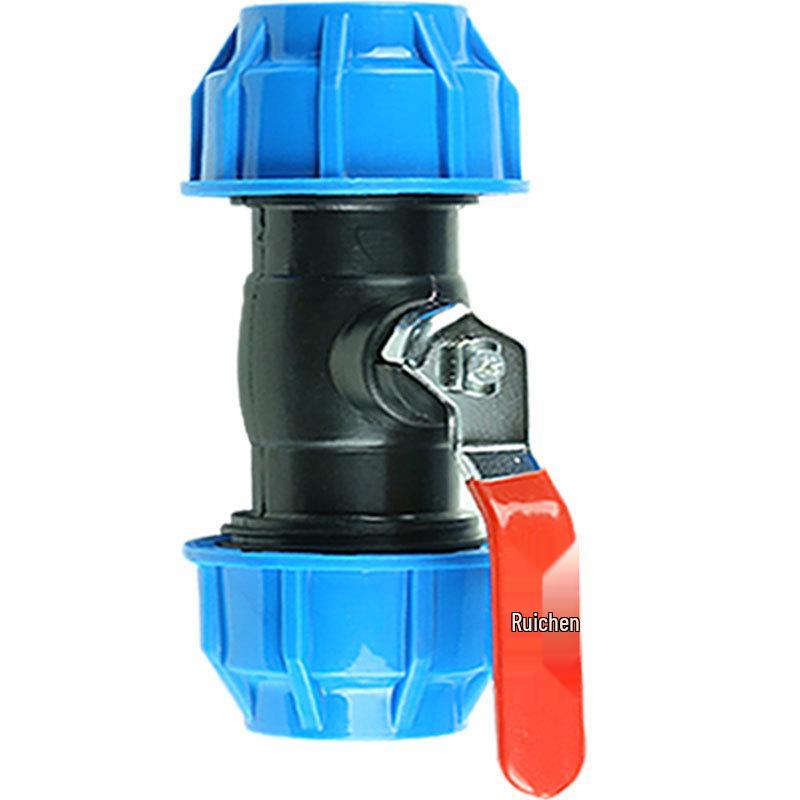 Ruicheng Blue Hat Quick Connect PE Steel Core Ball Valve for Hot Melt-Free Water Pipes, Available in 4- and 6-Point Sizes.