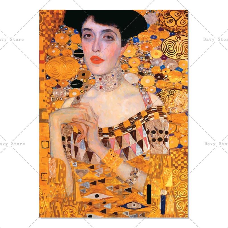 Gustav Klimt Kunstwerk Frau Porträt Malerei Poster und Drucke Wandkunst Bild Leinwandmalerei für Wohnzimmer Heimdekoration