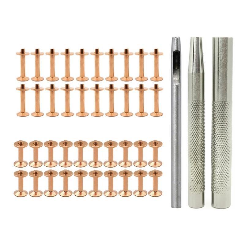

40 Sets Rivets and Burrs with 3.5 Rivet Punch Tool and Install Setting Tool for Leather Belt, Wallets, Handbags, Rope