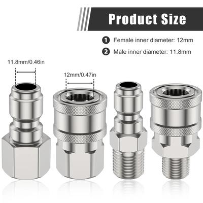 4 szt. Adapter do myjki ciśnieniowej 5000PSI Stal nierdzewna Męski i żeński 1/4 Wysokociśnieniowa myjka Szybkozłącza Złączki Myjka