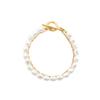 Niche Design Titanium Steel Jewelry Does Not Fade, Fashionable Light Luxury Double-Layer Ot Buckle Pearl Bracelet Women