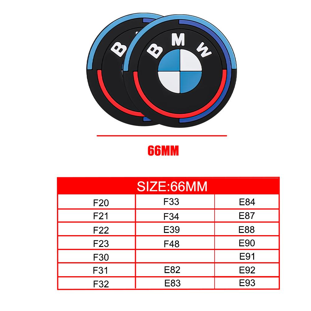 2Pcs Silica Gel Car Coaster Water Cup Anti-slip Pad Auto Accessories For Bmw M Performance E46 F10 E39 F20 E36 E90 E60 F30 X3 X5