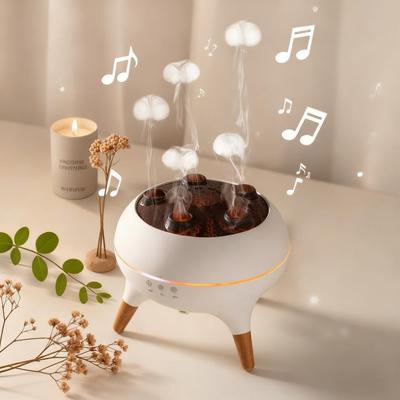 Humidificador de Ar Nuvem de Água-viva com 5 Saídas de Spray Difusor de Aroma para Mesa Fabricante de Névoa com Spray Difusores de Óleo Essencial com Controle Remoto para Casa Quarto