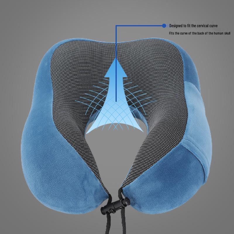 Hump-Shaped Memory Foam U-Shaped Neck Pillow for Office, Travel, and Business Trips