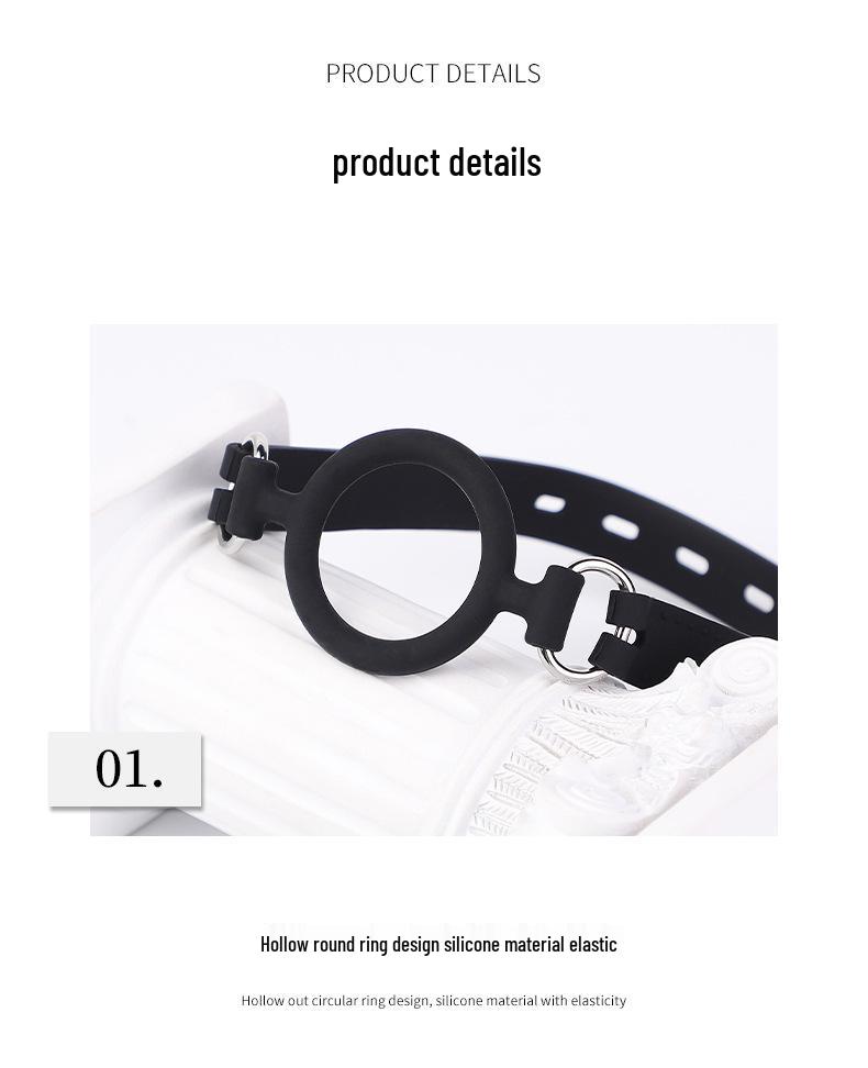 Silicone O-Ring Gag for BDSM, Female Slave Play, Deep Throat, Mouth Biting, Adult Ball Gag.