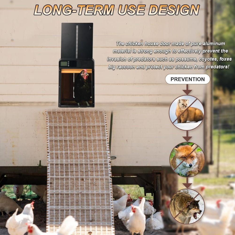 Timer Control Chicken Coop Door Multi-mode Pet Flap Accessories Electric Chicken Gate  Pets Cages