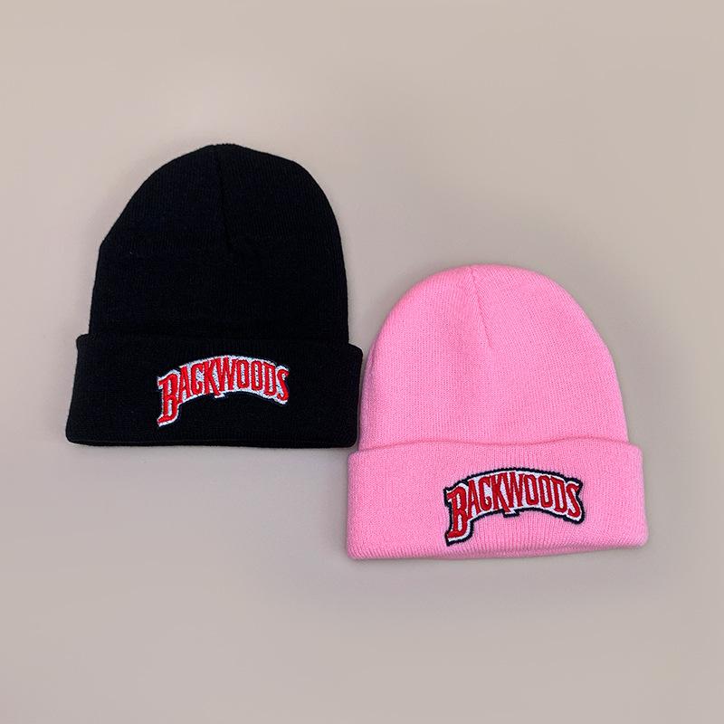 American Casual Embroidery Letter Knitted Hat Men'S And Women'S Warm Versatile Student Simple Pullover Hat
