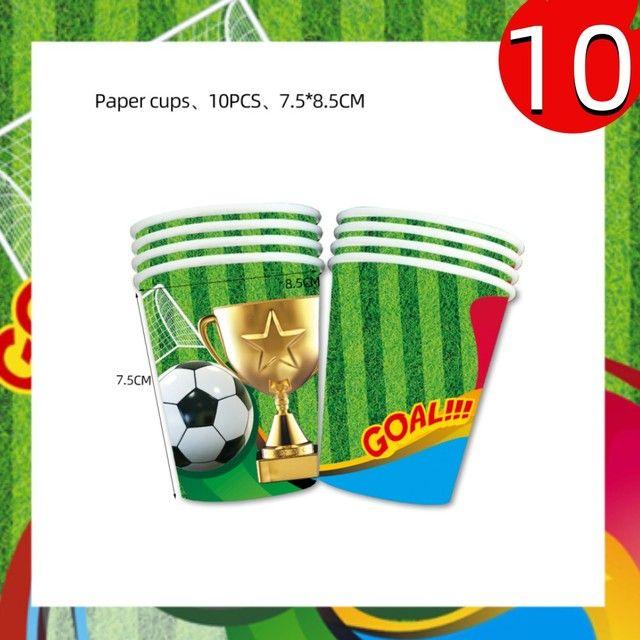 Green Football-themed Birthday Party Tableware Set - Disposable Paper Plates, Cups, Knives, Forks, Spoons and Straws