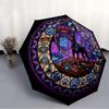 Cyberpunk Data Hound Pattern Umbrella, Portable and Foldable Design, 8 Ribs, a Casual Accessory for Halloween, Christmas, and Birthday Gifts.