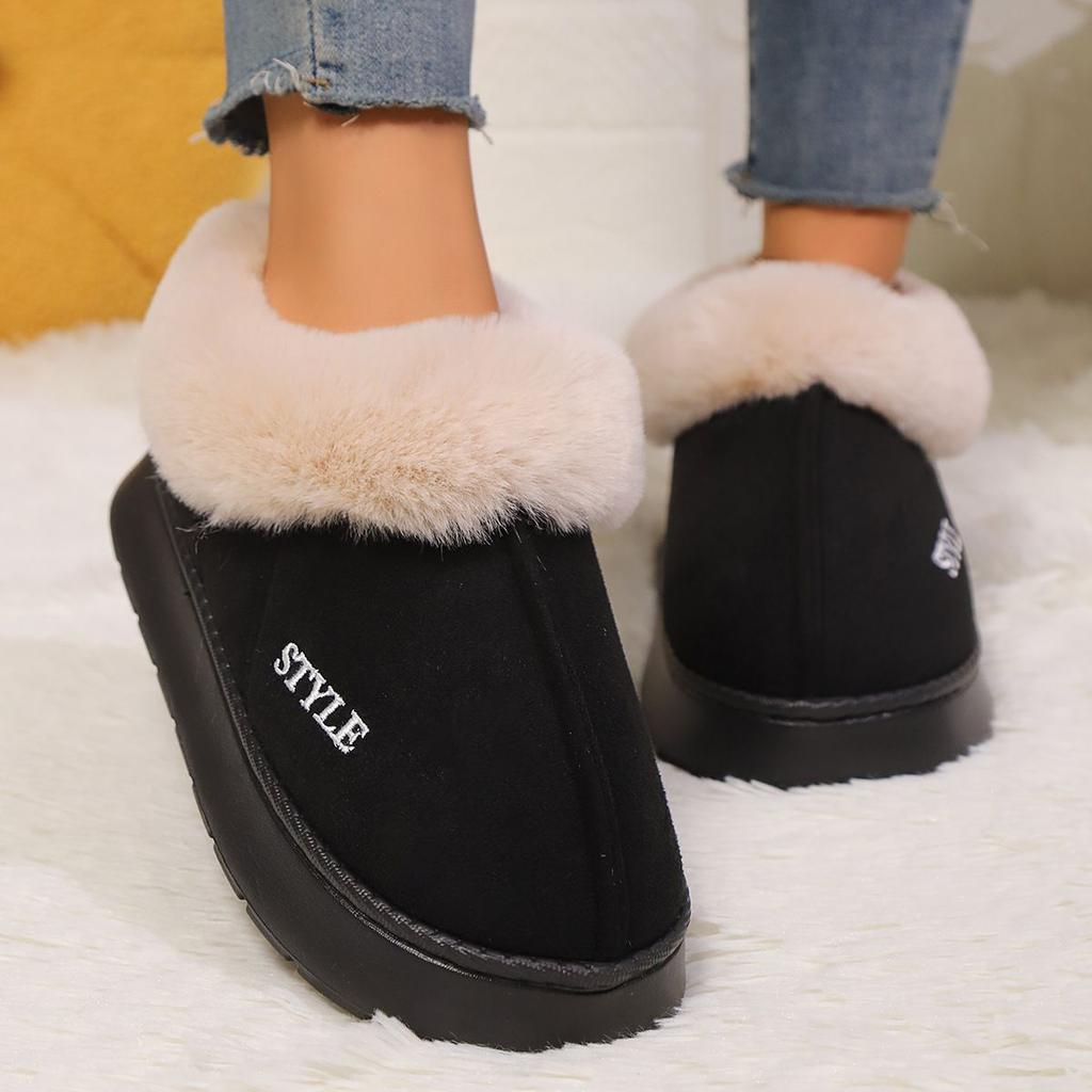 Couple's Luxury Comfortable Warm Fleece Lined Winter Slippers - Elegant, Warm, and Comfortable Thick Sole Indoor