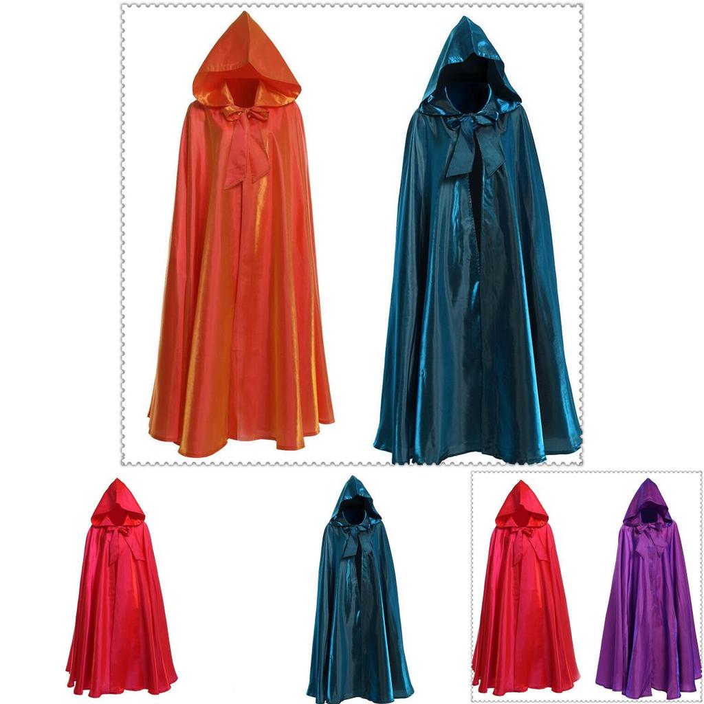 Unisex Hooded Cloak With Drawstring Closure Perfect For Halloween And Masquerade Balls