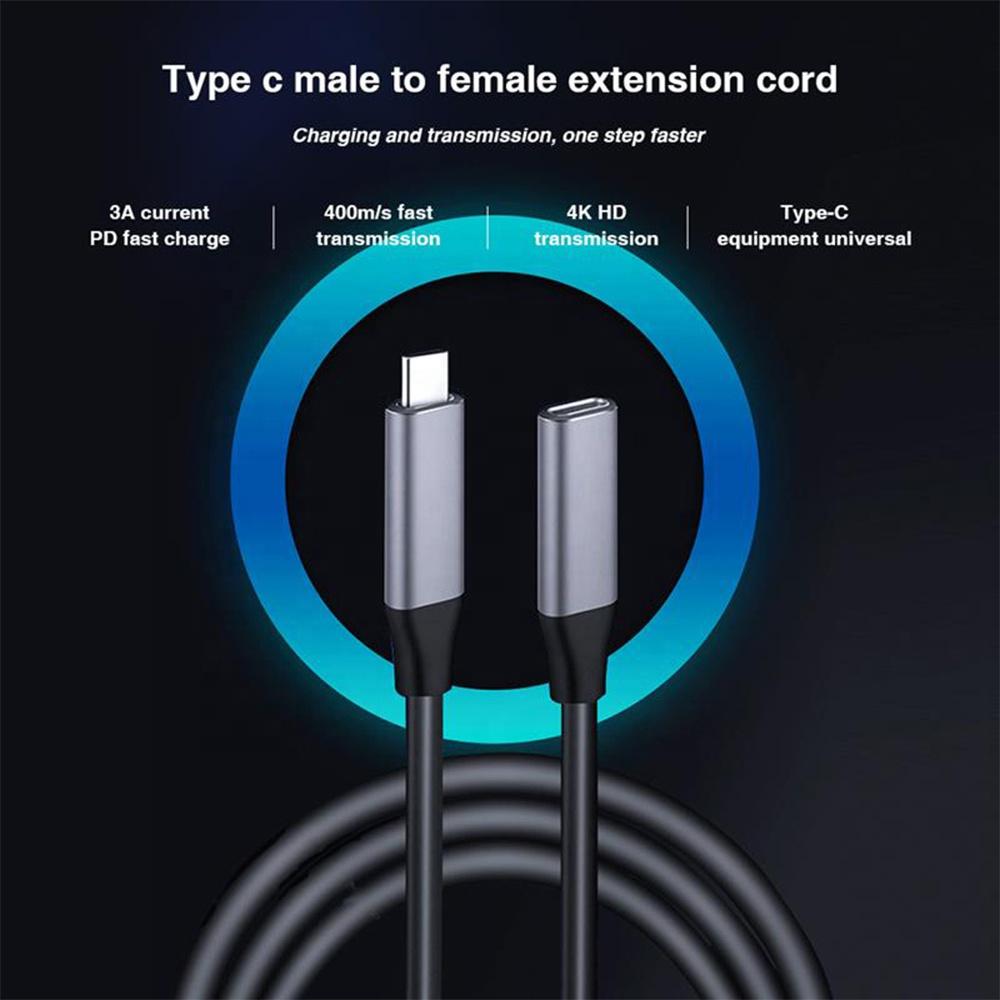 HD 4K 60Hz PD 3A USB3.1 Type-C Extension Cable 60W USB-C Gen1 10Gbps Extender Cord for Macbook Nintendo Switch SAMSUNG Laptop