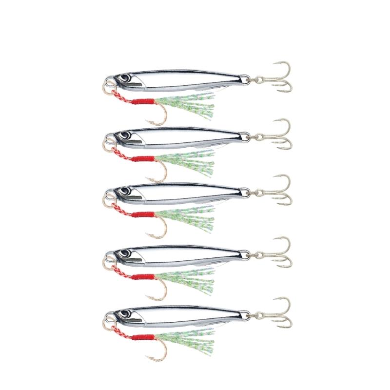 

5Pcs Fishing Baits Artificial Lures Fishing Jigging Hook Spinner Baits Metal Jig Spoon Fishing Lure Easy to Use