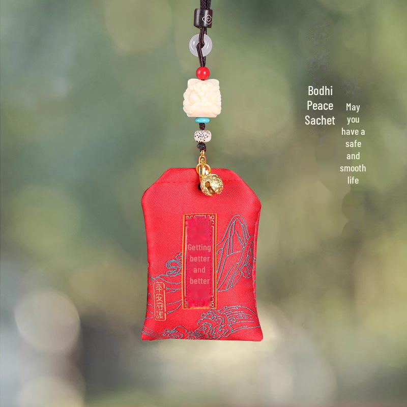 Traditional Lion Awakening Car Pendant: Auspicious Blessing Sachet for Men and Women, Ensuring Safety On Rearview Mirror, Popular Douyin Gift