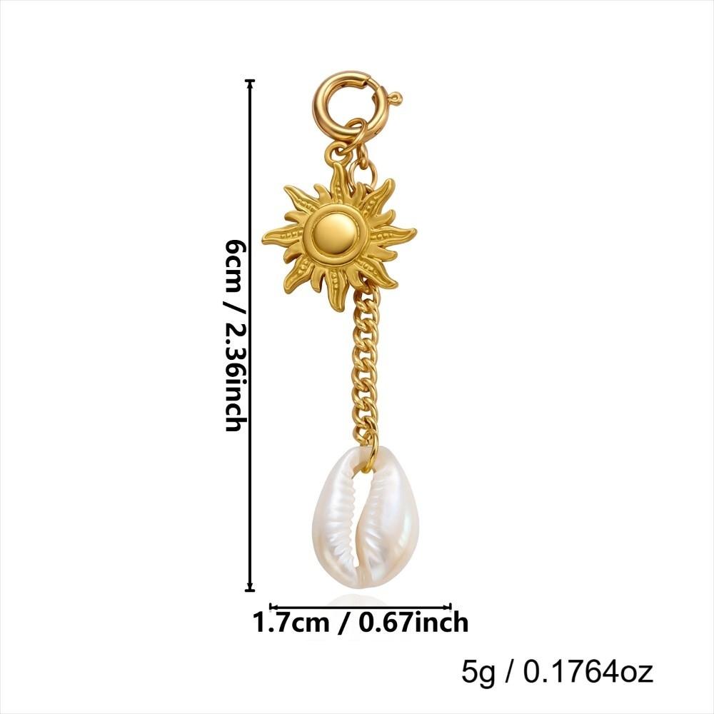 New Boho Bikini Buckle Pendant Stainless Steel Red Coral Bikini Charms Set Ocean Series Conch Swimwear Jewelry Beach