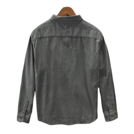 Men Autumn Shirt Single-breasted Loose Solid Color Long Sleeves Flap Pocket Dress Up Soft Turn-down Collar Spring Coat for Daily Wear