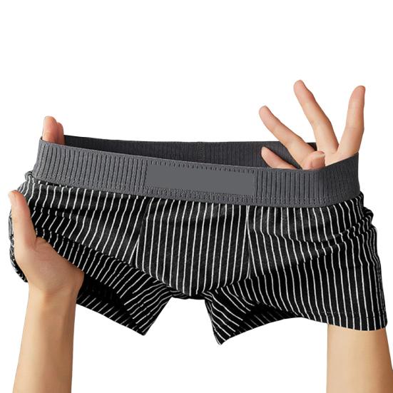 Pánské boxerské spodní prádlo Středně vyvýšený pruhovaný potisk Patchwork Barva Tenké šortky Kalhotky Rychleschnoucí U-konvexní kalhotky