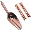 Stainless Steel Ice Scoop And Ice Tongs Small, Round Bottom Bar Ice Utility