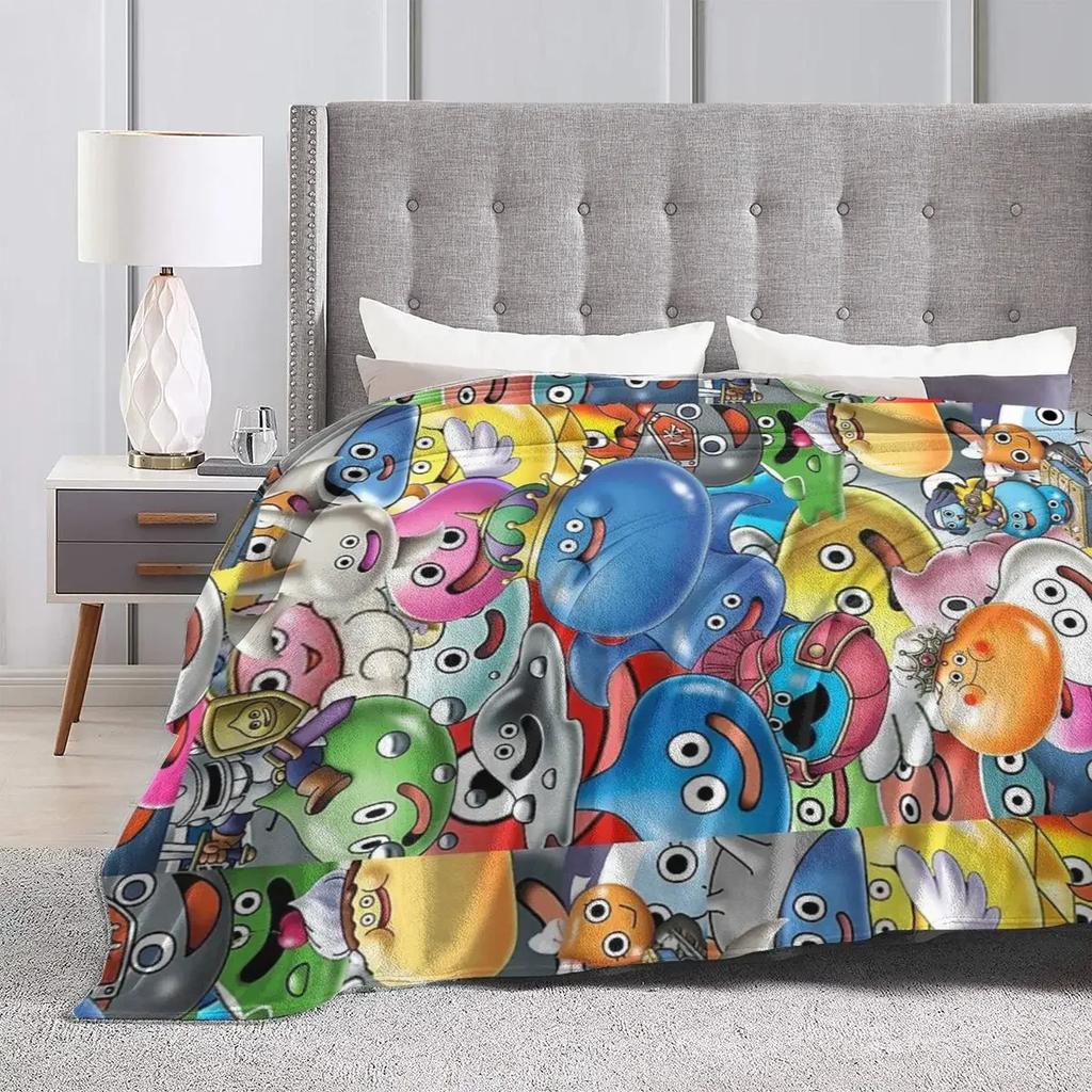 Dragon Quest Slimes Blankets Soft Warm Flannel Throw Blanket Cover for Bed Living room Picnic Travel Home Couch