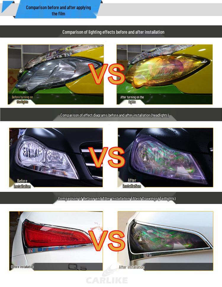 Chameleon Color-Changing Headlight & Taillight Film Sticker