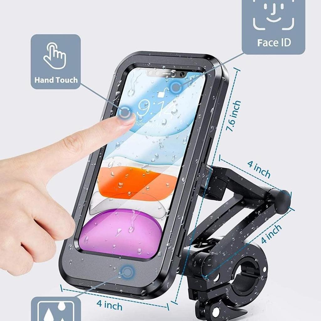 Waterproof Motorcycle Bicycle Mobile Phone Holder Universal GPS 360 ° Rotation Adjustable Motorcycle Mobile Phone Holder
