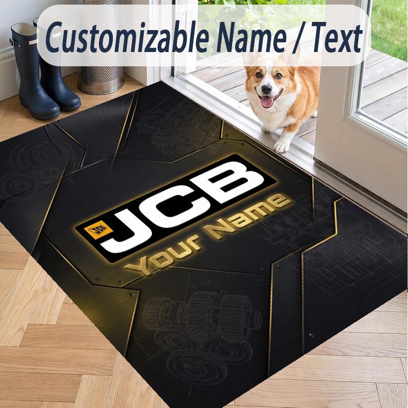 Custom Text Printed Rug JCB Non Slip Floor Carpet For Home Room Decor