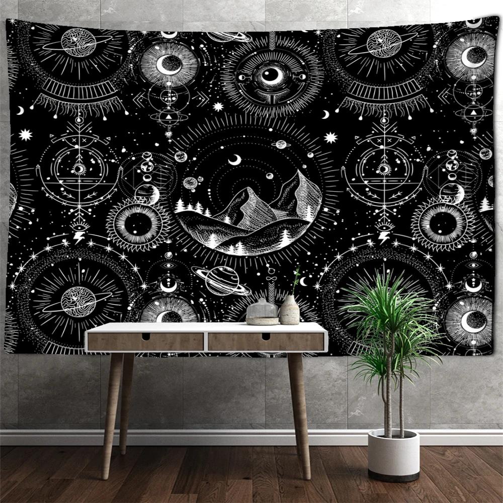 

Moon Constellations Tapestry Sky Stars Universe Space Galaxy Tapestries Wall Hanging Psychedelic Sun Moon for Dorm Bedroom 74x94cm(29x37in)