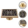 Copper Material For Floor Drain European Brass Shower Drain Bathroom Accessories 10x10cm Square Odor Prevention 1Set