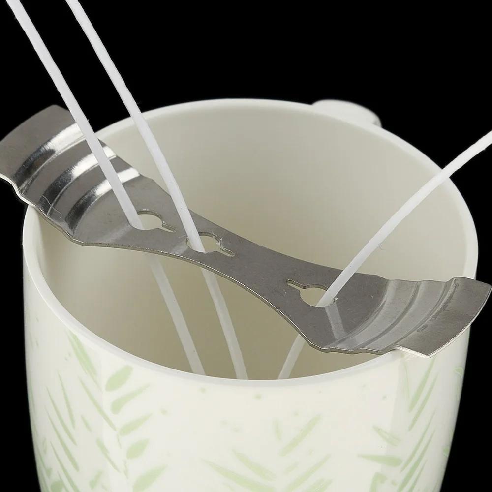 5 Stück Metall Kerzendocht Halter Zentrierhilfe mit drei Löchern DIY Kerzenherstellungszubehör Kerzendocht-Clip