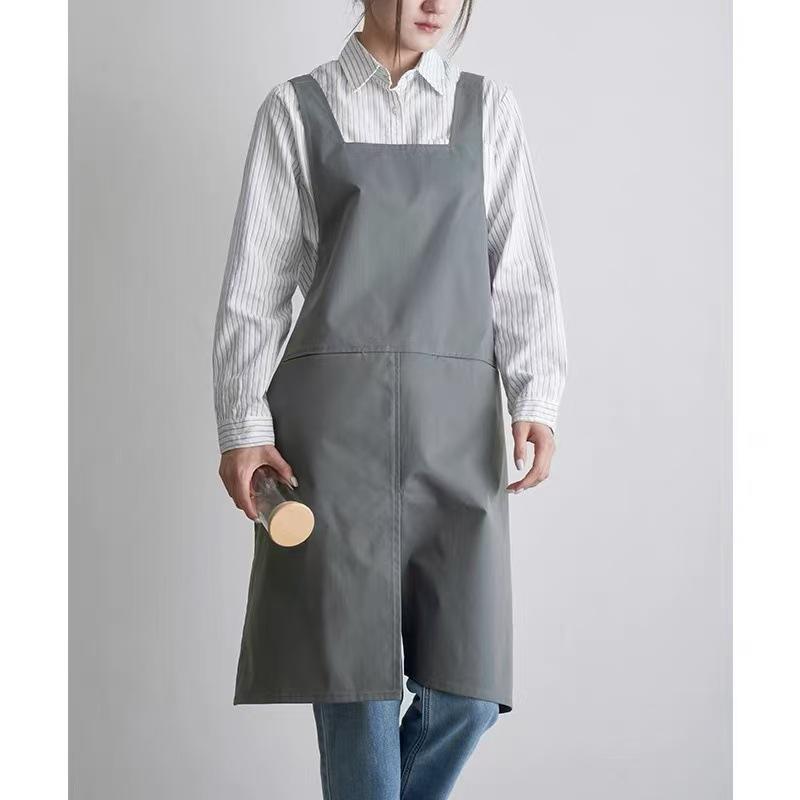 Home Kitchen Cooking Waterproof and Anti-fouling Coffee Sleeveless Apron Overalls