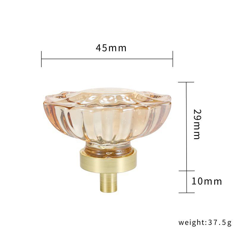 

Light Luxury Cabinet Door Wardrobe Handle Zinc Alloy Champagne Color Door Handle Nordic Style Single Hole Crystal Handle