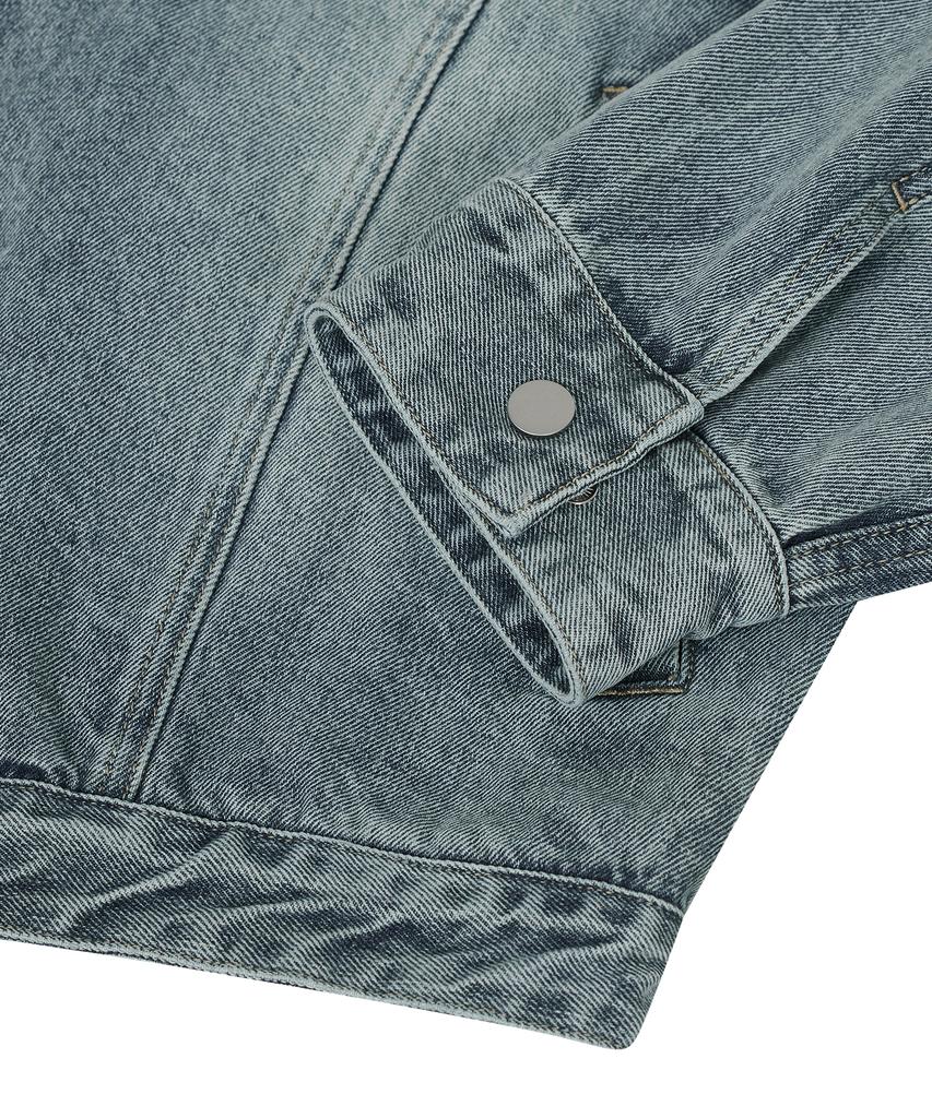 Standarderror 87-Stan117 [Basic] Vintage Washed Racer Denim Jacket Vintage Blue