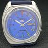 AUTOMATIC 7009A VINTAGE SEIKO 5 JAPAN MENS BLUE COLOR DIAL WATCH A701450-5 R206b-a701450