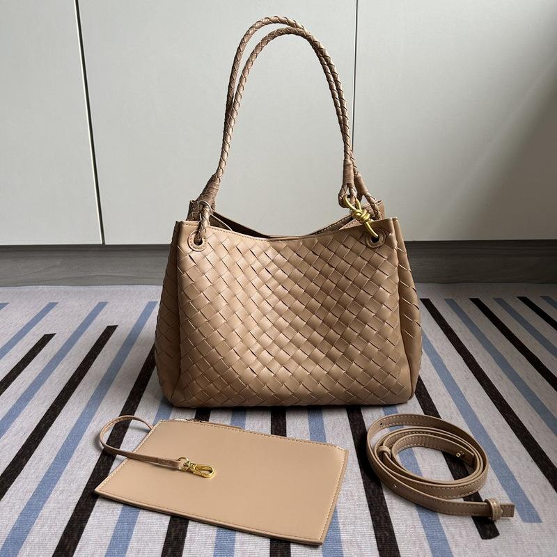 2025 New leather women's bag fashion classic woven bag butterfly buckle parachute shoulder oblique span bag