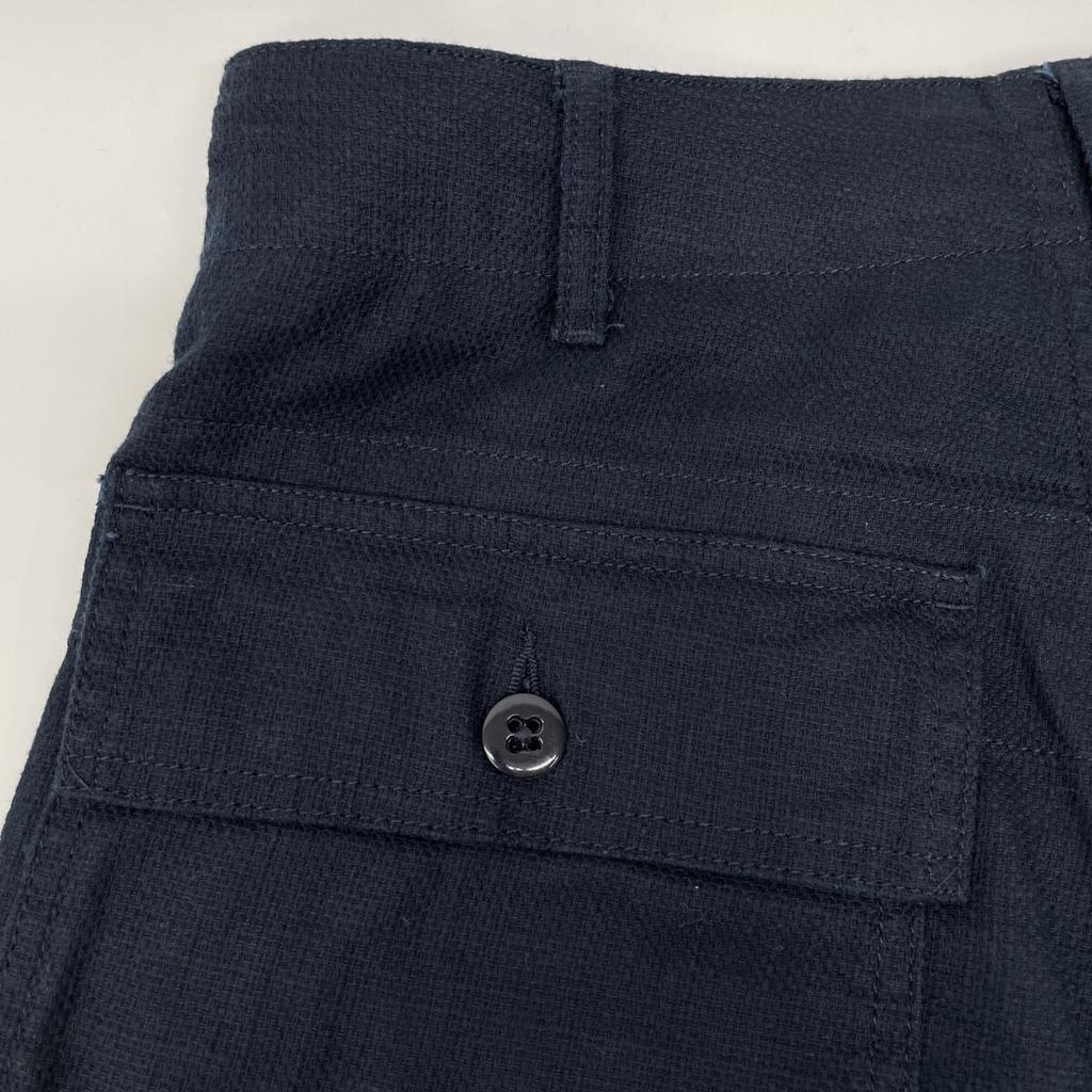 Engineered Garments Navy 25 Stainless Steel Cotton Linen Fatigue Shorts QT162 Bottoms XS NavyUsed