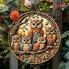 Vintage Owl Iron Wall Art Home Decor Metal Sign for Living Room Bedroom Kitchen Cafe Halloween Holiday