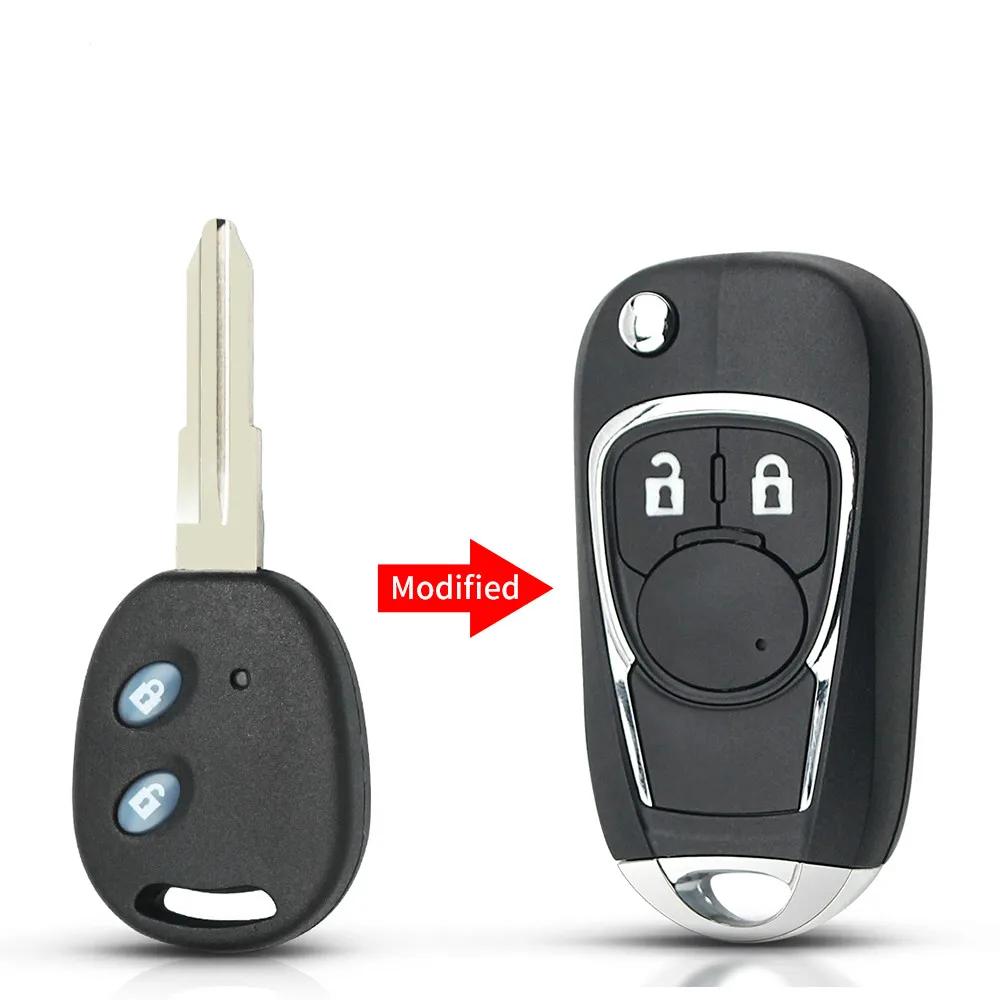 Dandkey Car Key For Chevrolet Aveo Lova Epica Sail Folding Flip Remote Key Case 2 Buttons Modified Key Shell Left / Right Blade