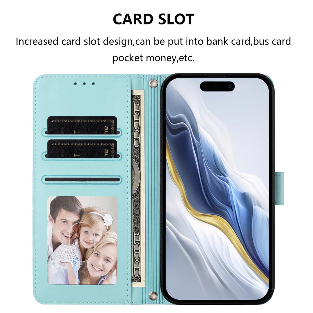 For iPhone 15 Pro Max Kickstand Case Tri-fold Card Bag PU Leather Coated TPU Cover Compatible with
