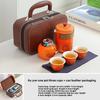 Travel Tea Set with Ancient Charm  Portable Kuaike Cup  Ceramic Kung Fu Tea Set