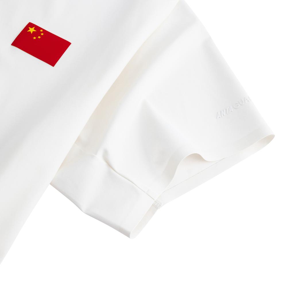 Anta Champion Glory Comfortable Versatile Casual Short Sleeve Knitted Shirt Men Tops Paper-White 152530104-4