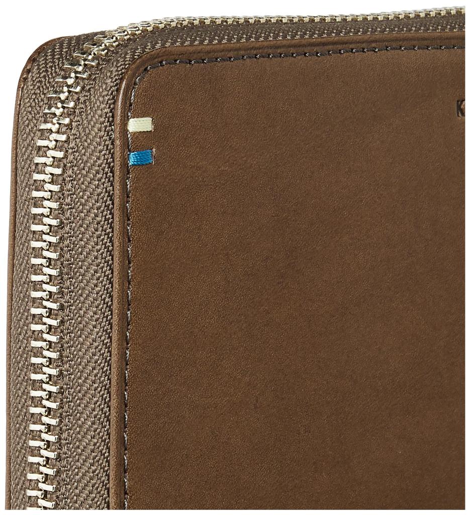 Katharine Hamnett London VEGA Made with Premium Japanese Cowhide Round and Holds and Organic Cha Wallet, Leather, Long, Bills, Cards, Coins,