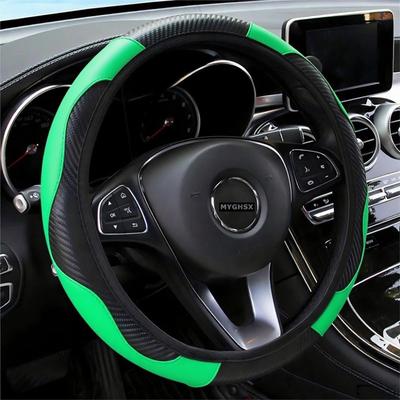 Car Steering Wheel Cover, Carbon Fiber Ultra-fine Elastic Steering Wheel Protective Cover, Car Decoration for Most Cars, Trucks