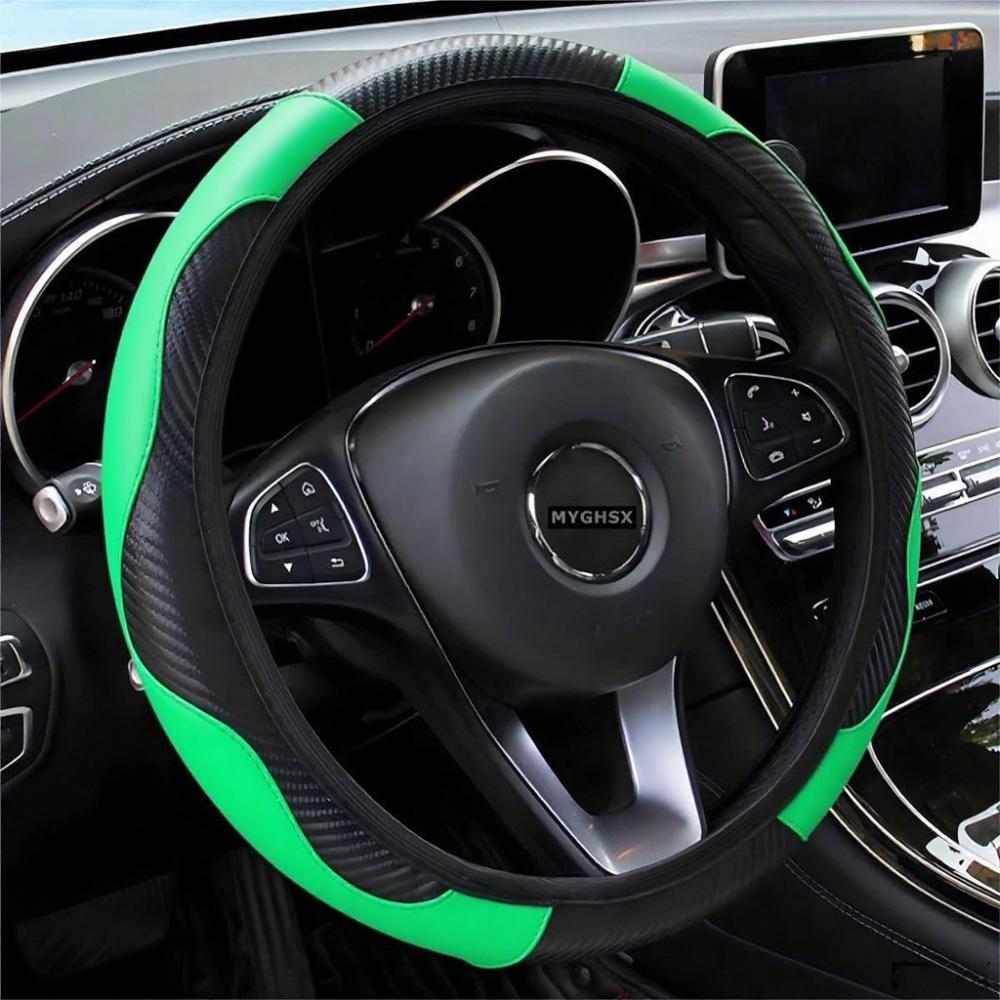Car steering wheel cover, carbon fiber ultra-fine elastic steering wheel protective cover, car decoration for most cars, trucks violetto
