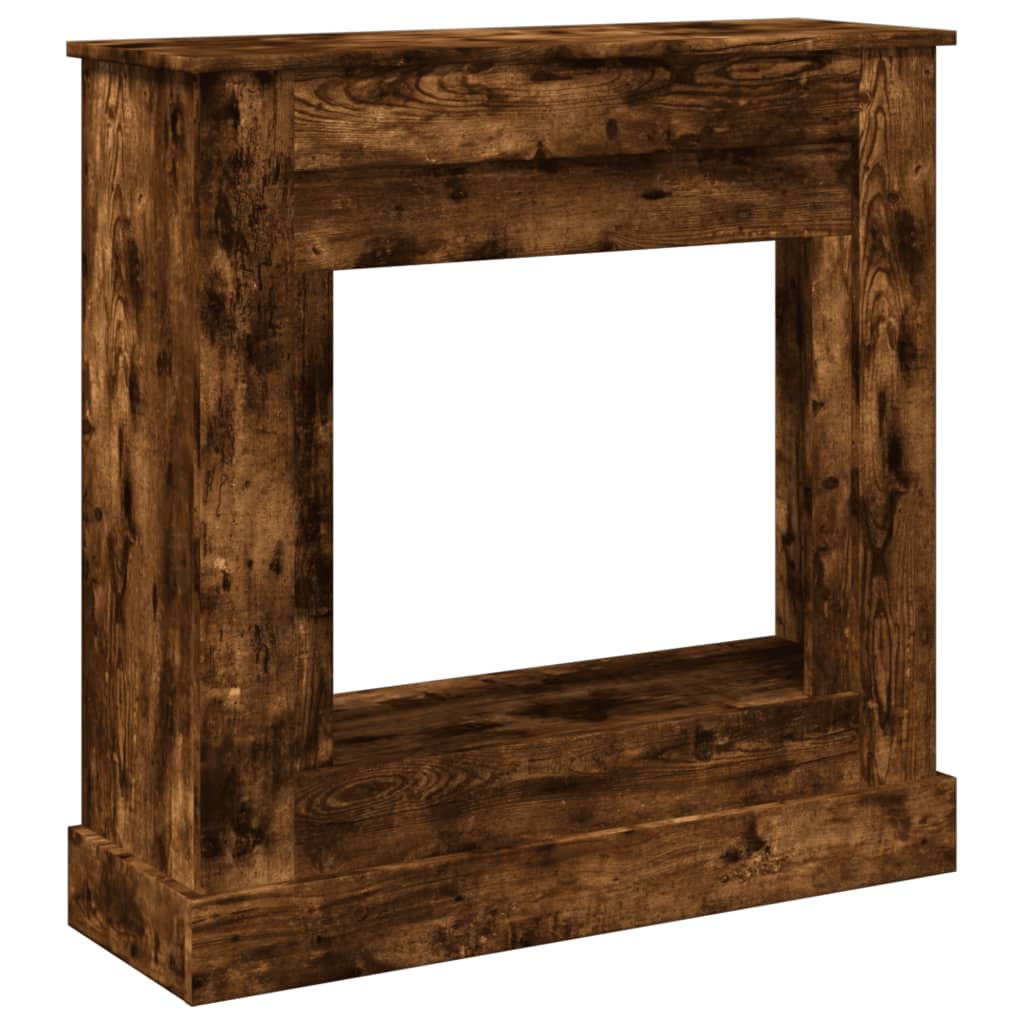 Cadru Șemineu Stejar Afumat 90x30x90 cm Panou pe Bază de Lemn
