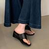 Mode 2025 Neue Mode Runde Zehen Damen Keilsandalen Pantoletten Schuhe Damen Hausschuhe Schuhwerk Sandalen mit Absatz Schuhe für Frauen Zehentrenner