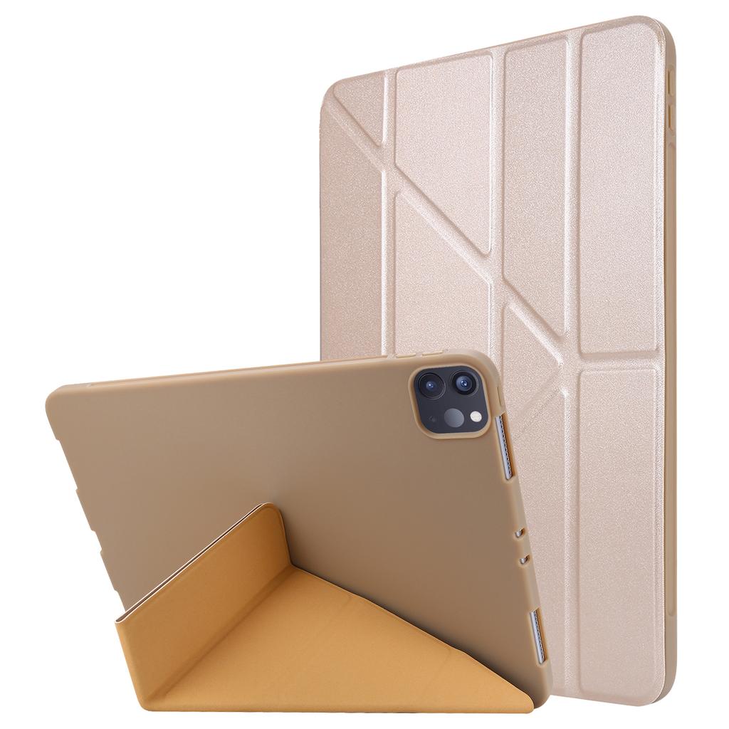 For iPad Pro 11 (2025)/11 (2024) Case Origami Stand PU Leather+Silicone Cover with Auto Sleep/Wake