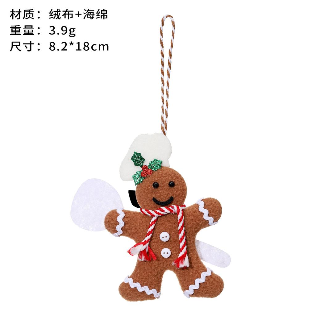 Cross Border Gingerbread Man Christmas Pendant Christmas Tree Decoration Scene Arrangement Props Plush Chef Gingerbread Man