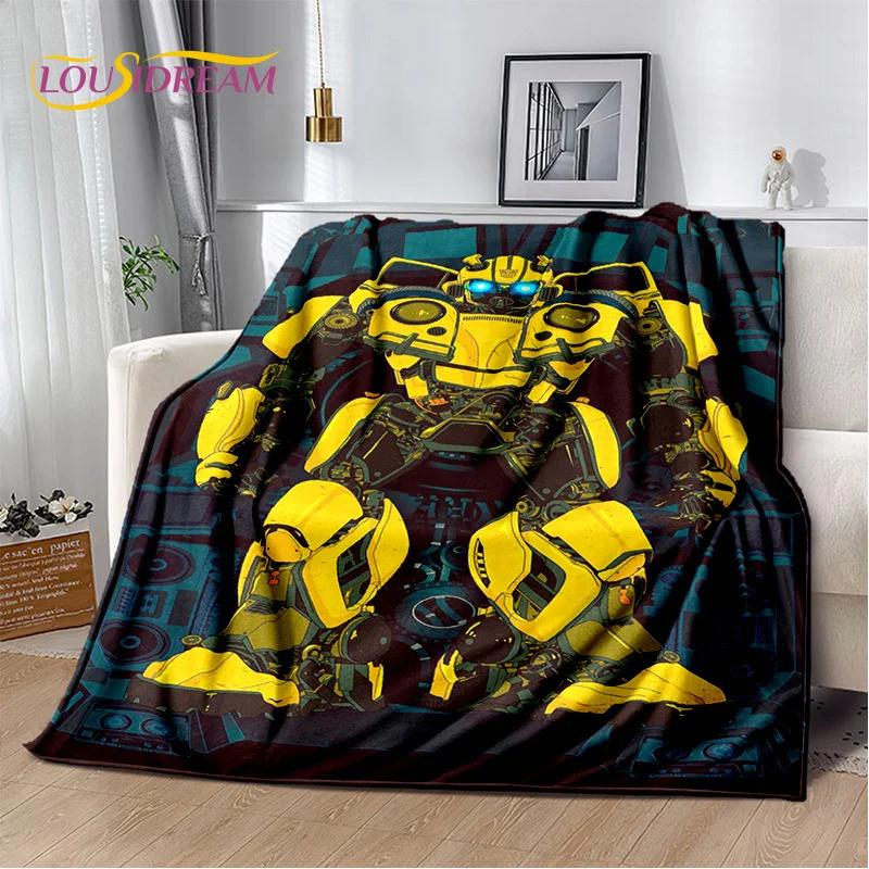 3D T-Transformers Cartoon Autobots Blanket,Soft Throw Blanket for Home Bedroom Bed Sofa Picnic Travel Office Rest Cover Blanket