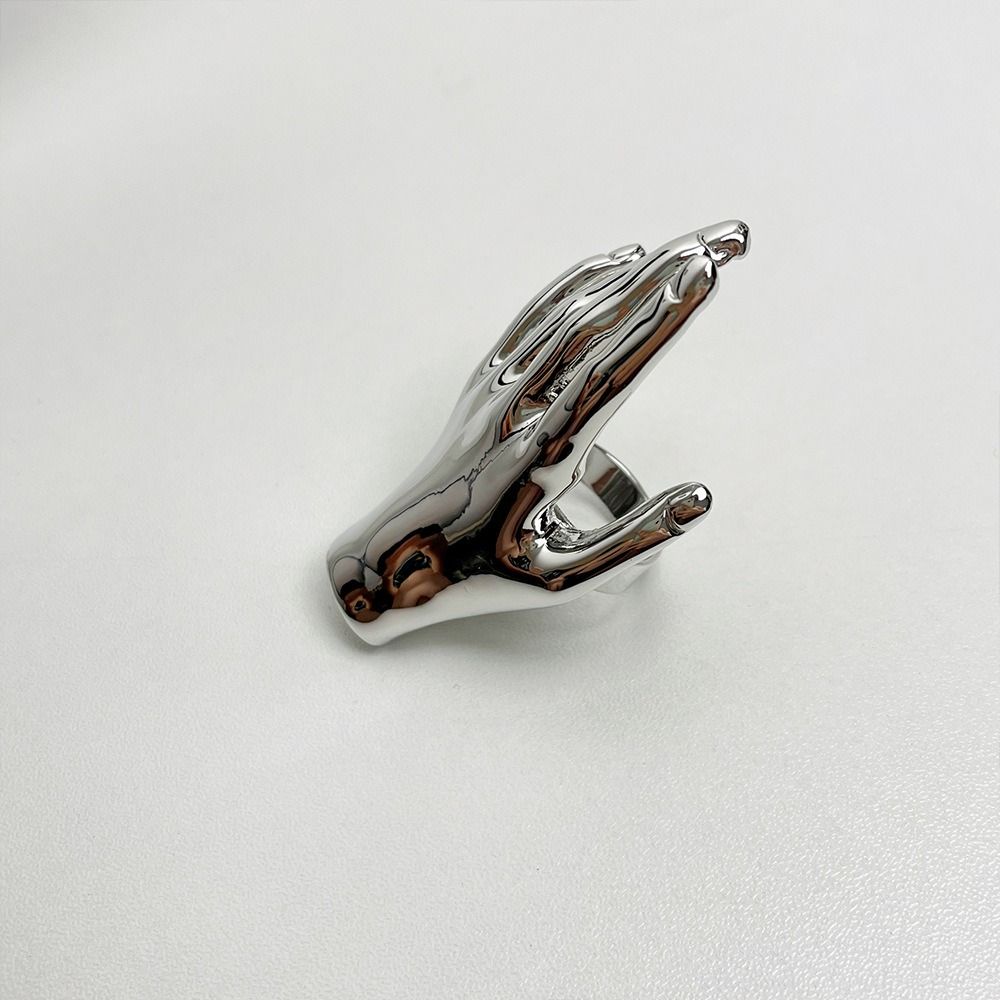 Jewelry Accessories Stereoscopic Rings Zinc Zinc Alloy Gothic Rings Cute Hand Shape Finger Buckle Gift
