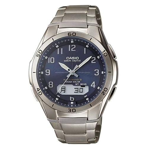 

Casio Wave Ceptor Radio-Controlled Solar Watch, Titanium, WVA-M640TD-2AJF, Men s, Silver